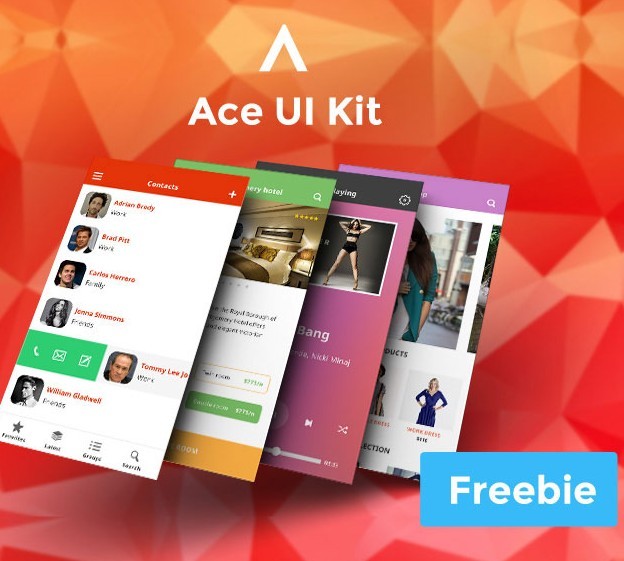 Ace iOS8 Mobile UI Kit Freebie